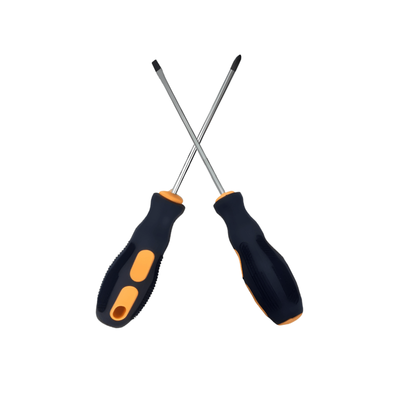 Par Destornilladores de Precisión Perilleros de 3 pulgadas con mango naranja y azul, punta estrella y pala Al Por Mayor