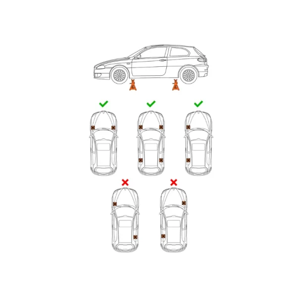 Lugares donde colocar las torres de elevacion para autos Truper 3, 6 y 12 toneladas