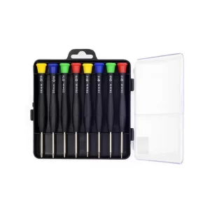 Juego Destornilladores Relojeros Colores 8 Piezas con puntas torx, estrella, pala y cruz