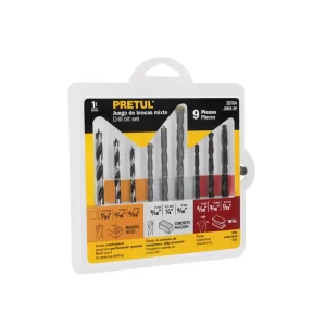 Juego brocas para metal, concreto y madera Pretul 20704