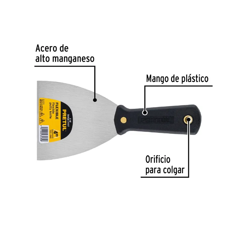 Espatula de mango de plasticos, hoja flexible