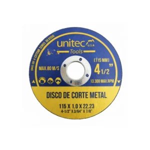 Disco Abrasivo Corte Metal 4.5 Unitec